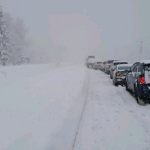 Stranded motorists on Highway 11 due to a winter storm and hazardous driving conditions in Ontario.