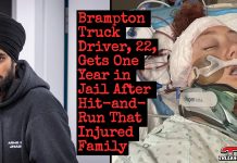 Brampton Truck Driver, 22, Gets One Year in Jail After Hit-and-Run That Injured Family Harjot Singh, a truck driver from Brampton, involved in a hit-and-run was later intercepted by Quebec police after a crash that injured a family.