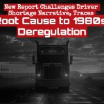 Trucking on an open highway, symbolizing long-haul transport and the challenges discussed in the OOIDA Foundation’s report.