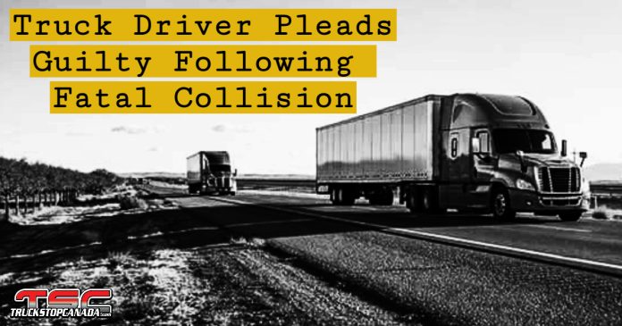 Gurjinder Singh, a 34-year-old truck driver from Ontario, pleaded guilty on Monday at the Rivière-du-Loup courthouse in connection with a fatal accident that occurred in April 2024. (Photo : Trucks on a highway).