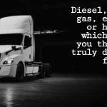 A Freightliner eCascadia electric truck parked in an industrial setting, representing the future of zero-emission trucking. Text on image: “Diesel, natural gas, electric, or hydrogen: which fuel will truly drive the future of trucking?”