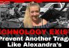 Trucking: Technology Exists to Prevent Another Tragedy Like Alexandra’s Portrait of Alexandra Poulin in front of the wreckage of a severe crash scene, with firefighters and emergency vehicles in the background, and the headline "Technology Exists to Prevent Another Tragedy Like Alexandra’s" from Truck Stop Canada.