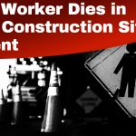 Traffic cones and construction signs at a roadwork site at night, with a somber black and white tone; overlay text reads “Young worker dies on construction site.” Logo of Truck Stop Canada is visible at the bottom.