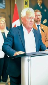 Réal Gagnon, président of Trans-West, in Ottawa at a Bloc Quebecois's conference for trucking industry.