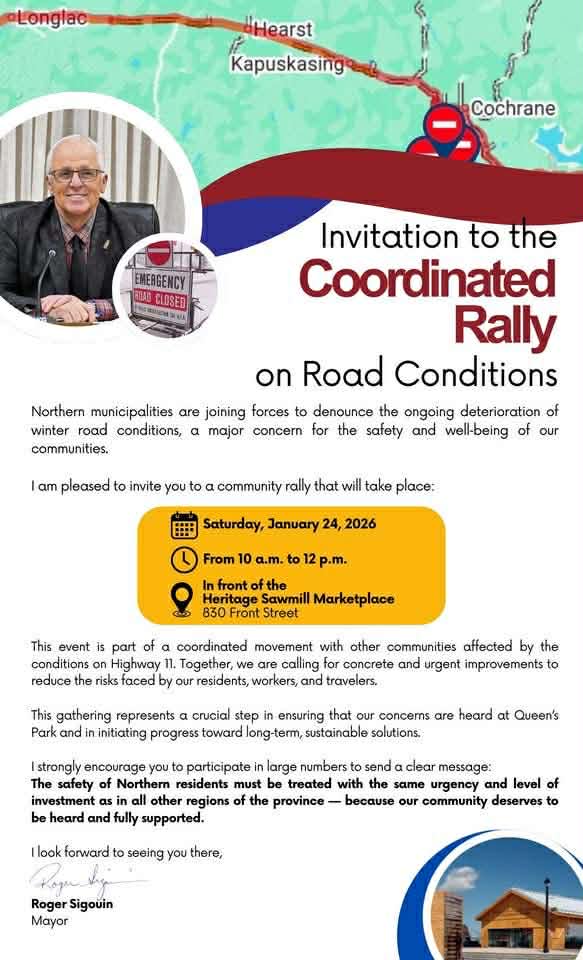 Roger Sigouin, Hearst - Ontario rally invitation.