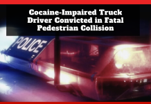 Cocaine-Impaired Truck Driver Convicted in Fatal Pedestrian Collision Cocaine-Impaired Truck Driver Convicted in Fatal Pedestrian Collision (police lights).